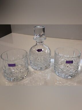 Waterford Marquis Markham Stacking Decanter & Set of 2 Tumblers, NEW